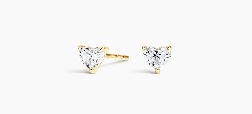 Heart Shaped Diamond Studs