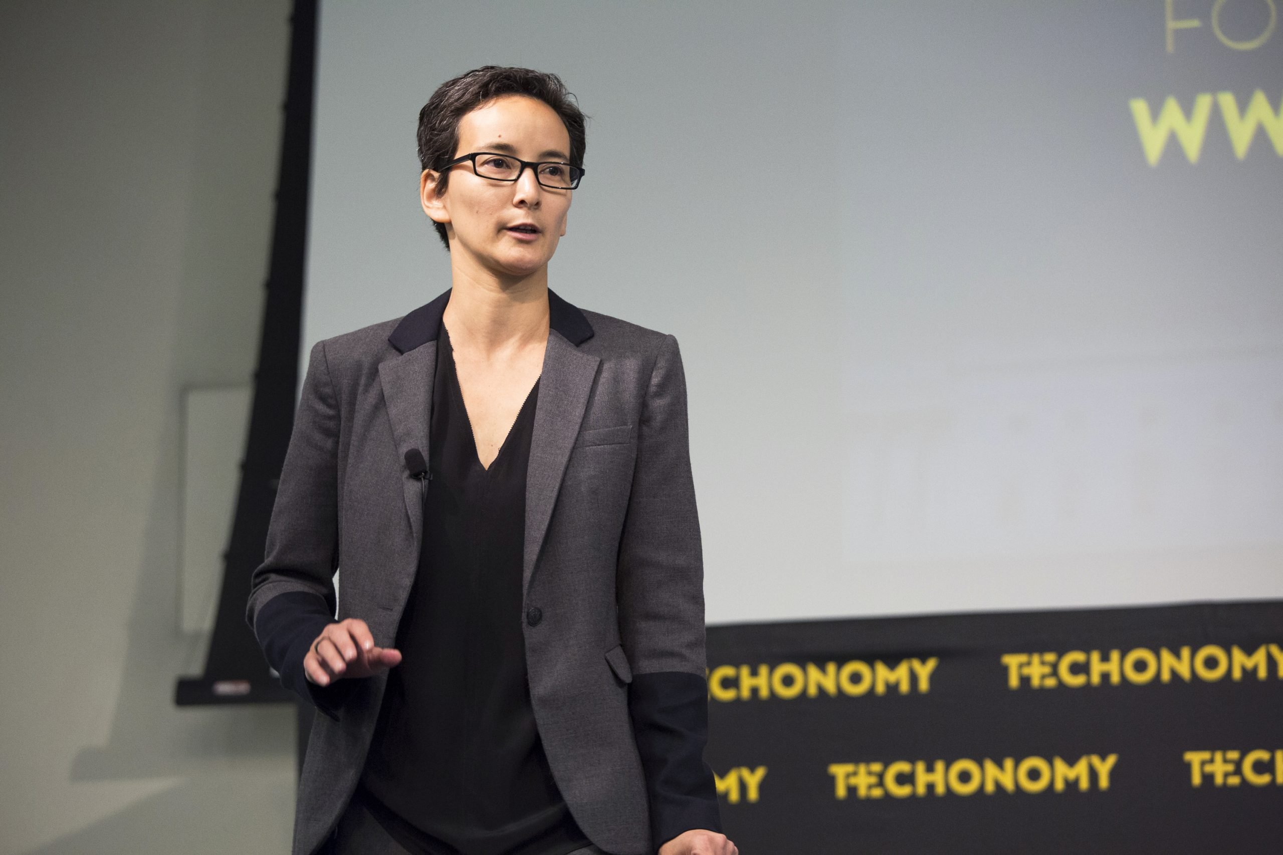Simone Ross onstage at Techonomy Policy 2015. (Photo by Rebecca Greenfield)