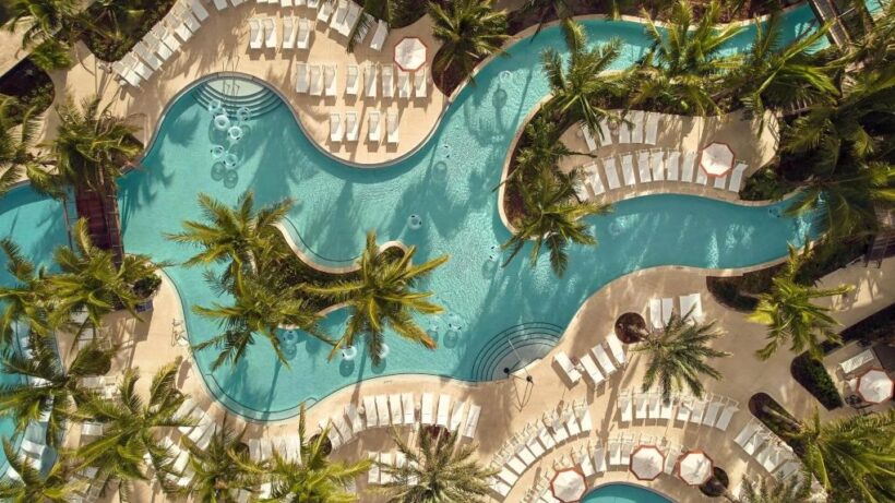Harborside Pool Club lazy river aerial x