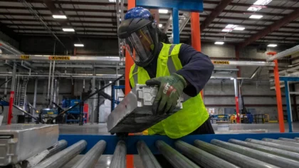 ascend elements battery recycling factory worker