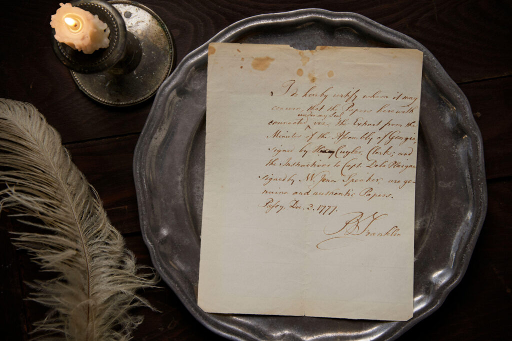 Benjamin Franklin Signed Letter