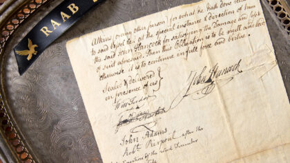 Document signed by John Hancock and John Adams